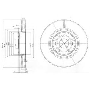 Диск тормозной перед Delphi BG9016 RENAULT ESPACE IV 13449₽