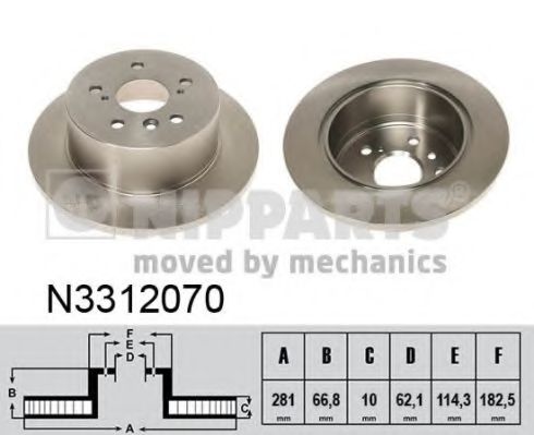 Диск тормозной | зад | - Nipparts N3312070