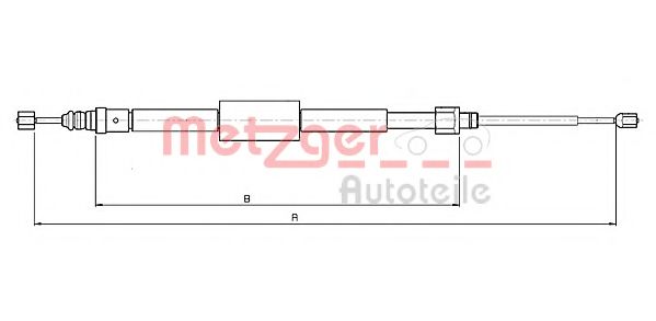 Трос, стояночная тормозная система | зад прав/лев | Metzger 10.6689