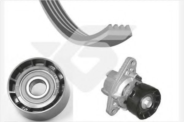 Комплект поликлинового ремня  - Hutchinson KHV 158