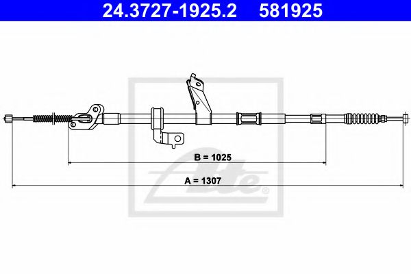 Трос, стояночная тормозная система - ATE 24.3727-1925.2