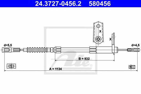 Трос, стояночная тормозная система - ATE 24.3727-0456.2