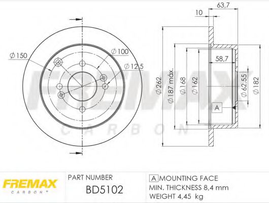Диск тормозной | зад | - FREMAX BD-5102
