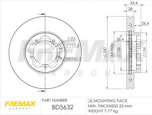 Диск тормозной | перед | - FREMAX BD-5632
