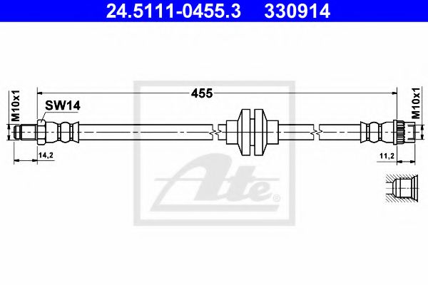 Тормозной шланг - ATE 24.5111-0455.3