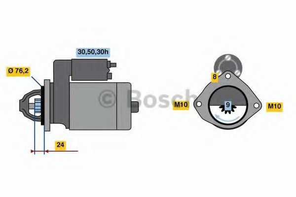 Стартер оригинальный восстановленный - Bosch 0986022880