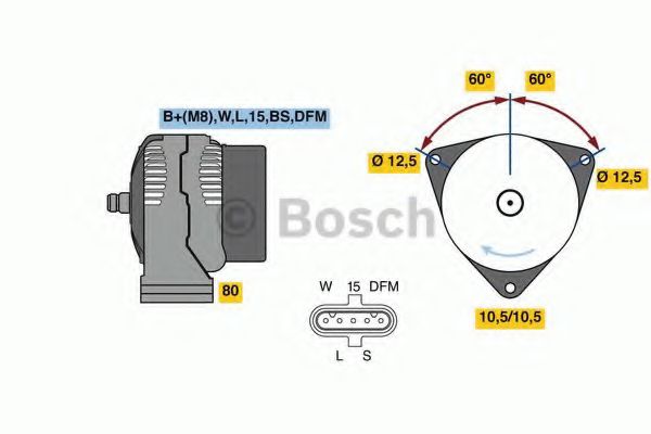 Генератор - Bosch 0 986 049 820