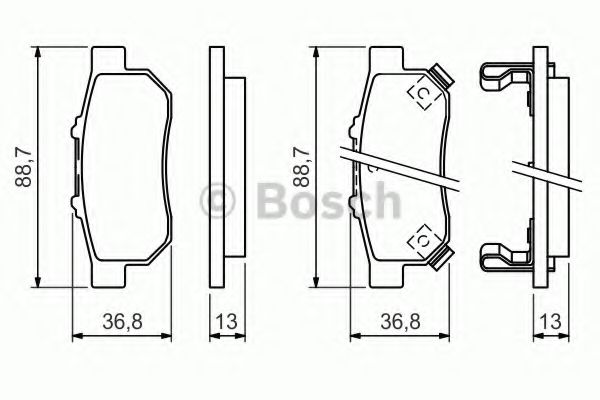 Комплект тормозных колодок, дисковый тормоз | зад | - Bosch 0 986 494 392