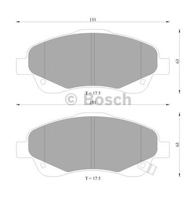 Колодки тормозные дисковые - Bosch 0 986 AB2 266