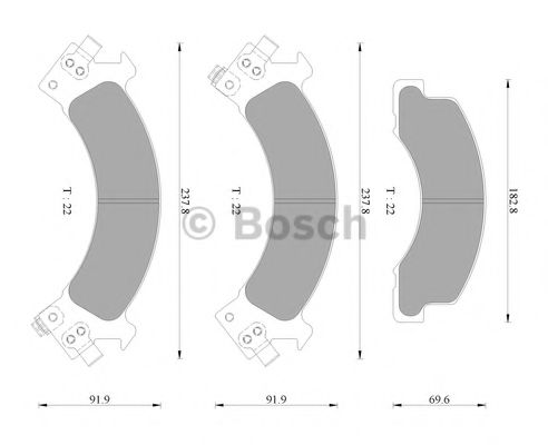 Снят с производства Комплект тормозных колодок, дисковый тормоз - Bosch 0 986 AB2 341