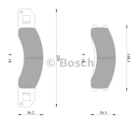 Комплект тормозных колодок, дисковый тормоз - Bosch 0 986 AB2 343