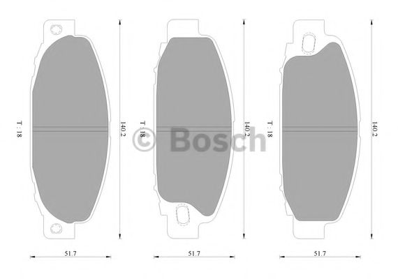 Снят с производства Комплект тормозных колодок, дисковый тормоз Bosch 0 986 AB2 376