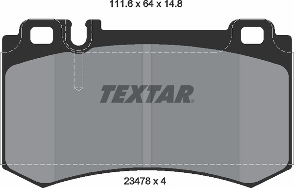 Колодки тормозные дисковые с противошумной пластиной Q+ | зад | - Textar 2347802