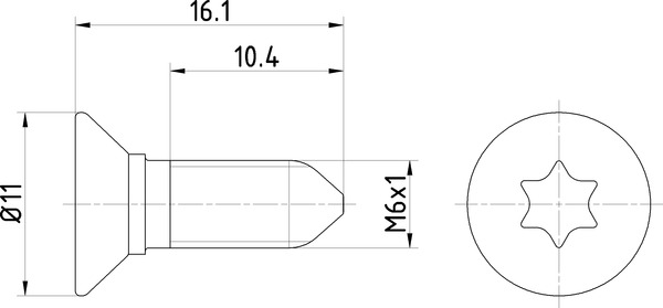 Болт крепеления тормозного диска M6x16 внутренний Torx (2 в уп.) | перед/зад | - Textar TPM0008