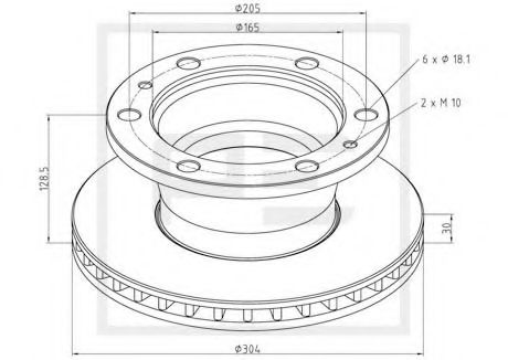 Диск тормозной - PE Automotive 026.651-10A