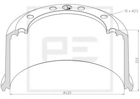 Тормозной барабан HCV - PE Automotive 046.425-00A