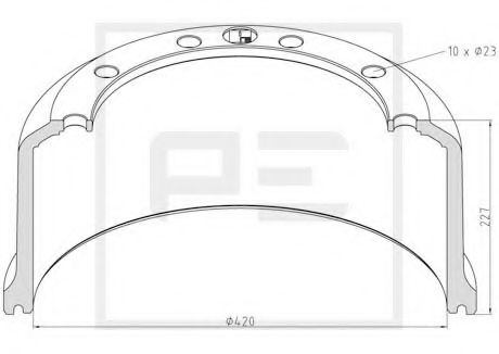 Тормозной барабан - PE Automotive 066.439-00A