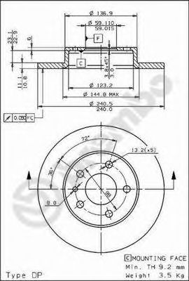 Диск тормозной | зад | - Brembo 08.5085.21