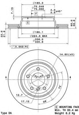 Диск тормозной UV Coated | зад | - Brembo 09.A270.11