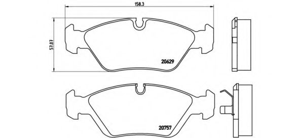 Колодки тормозные дисковые | перед | - Brembo P 06 008