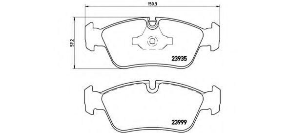 Колодки тормозные дисковые | перед | - Brembo P 06 035