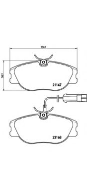 Колодки тормозные дисковые | перед | - Brembo P 23 066