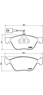 Колодки тормозные дисковые | перед | - Brembo P 23 077