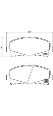 Колодки тормозные дисковые | перед | - Brembo P 28 043