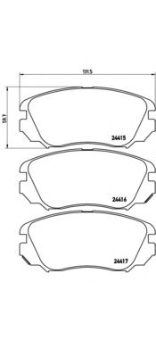 Колодки тормозные дисковые | перед | - Brembo P 59 054