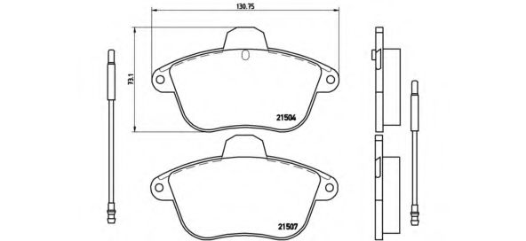Колодки тормозные дисковые | перед | - Brembo P 61 046