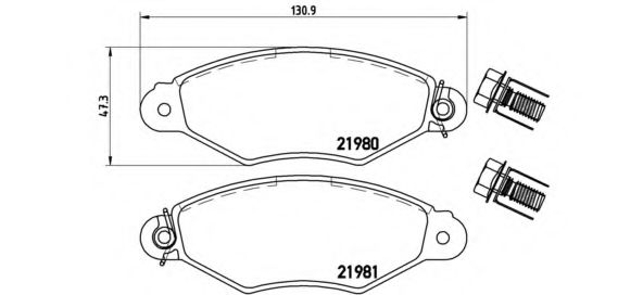 Колодки тормозные дисковые | перед | - Brembo P 61 098