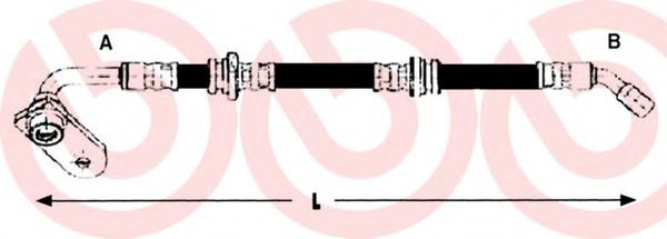 Шланг тормозной | перед лев | - Brembo T 79 033