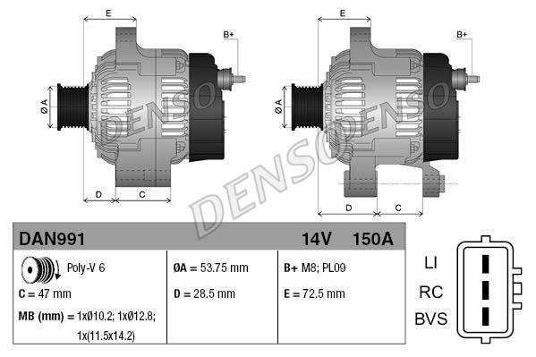 Снят с производства Генератор - Denso DAN991