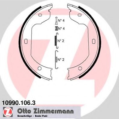 Колодки тормозные барабанные  | зад | - Zimmermann 10990.106.3