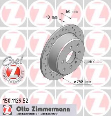 Диск тормозной - Zimmermann 150.1129.52