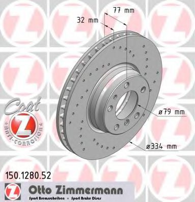 Тормозной диск - Zimmermann 150.1280.52