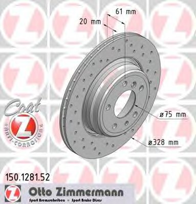 Диск тормозной - Zimmermann 150.1281.52