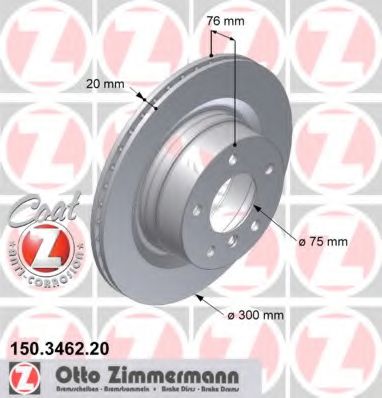 Диск тормозной | зад | - Zimmermann 150.3462.20