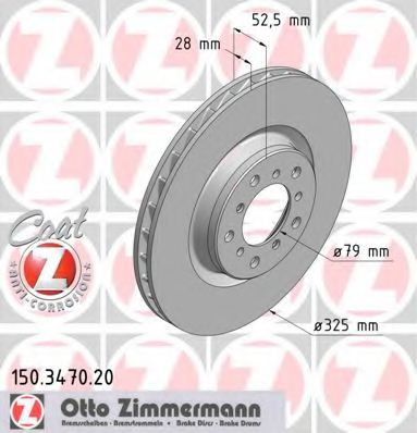 Диск тормозной - Zimmermann 150.3470.20