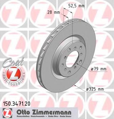 Диск тормозной - Zimmermann 150.3471.20
