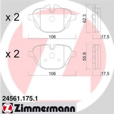 Колодки тормозные дисковые | зад | - Zimmermann 24561.175.1