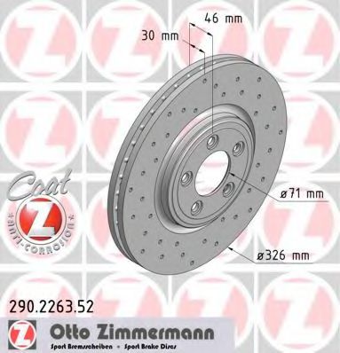 Диск тормозной - Zimmermann 290.2263.52