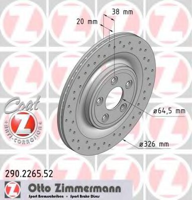 Диск тормозной - Zimmermann 290.2265.52