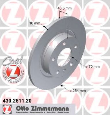 Диск тормозной | зад | - Zimmermann 430.2611.20