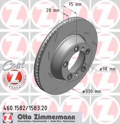 Диск тормозной | зад | - Zimmermann 460.1582.20