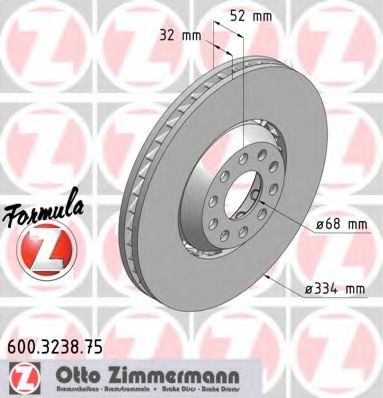 Диск тормозной - Zimmermann 600.3238.75