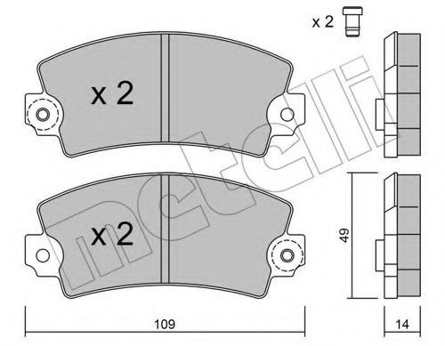 Комплект тормозных колодок, дисковый тормоз - Metelli 22-0005-5