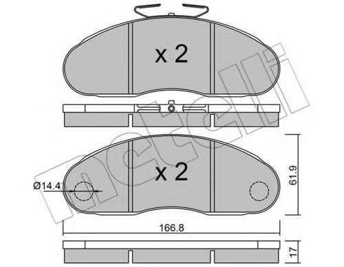 Комплект тормозных колодок, дисковый тормоз - Metelli 22-0111-2