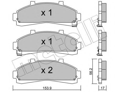 Комплект тормозных колодок, дисковый тормоз - Metelli 22-0683-0