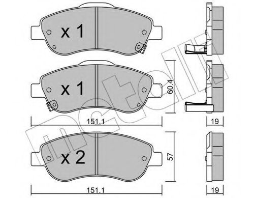 Колодки тормозные дисковые | перед | - Metelli 22-0789-0